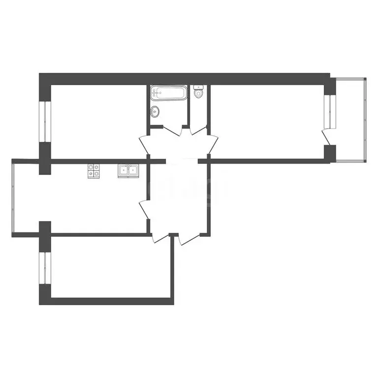 3-комнатная квартира: Самара, улица Аминева, 33 (70.5 м) - Фото 1