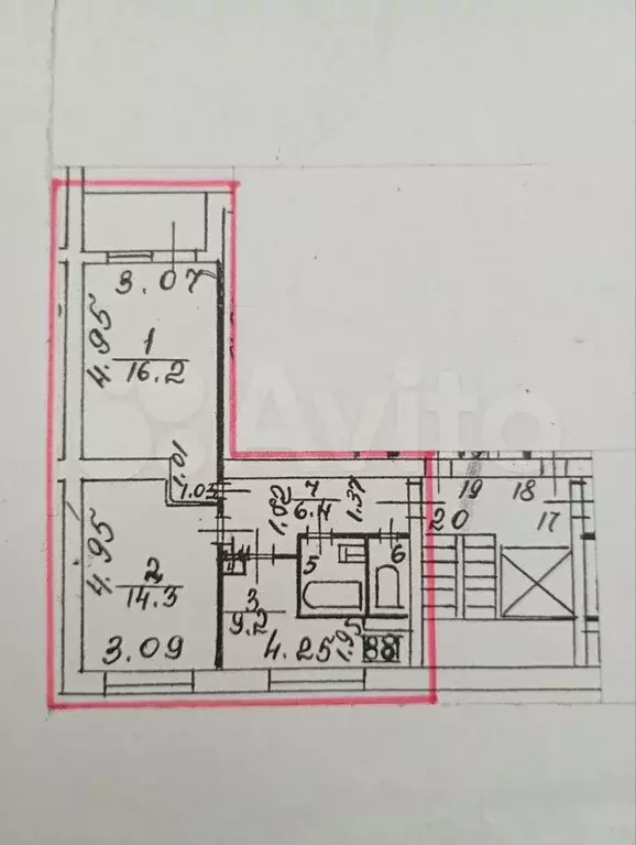 2-к. квартира, 51,6 м, 5/9 эт. - Фото 0