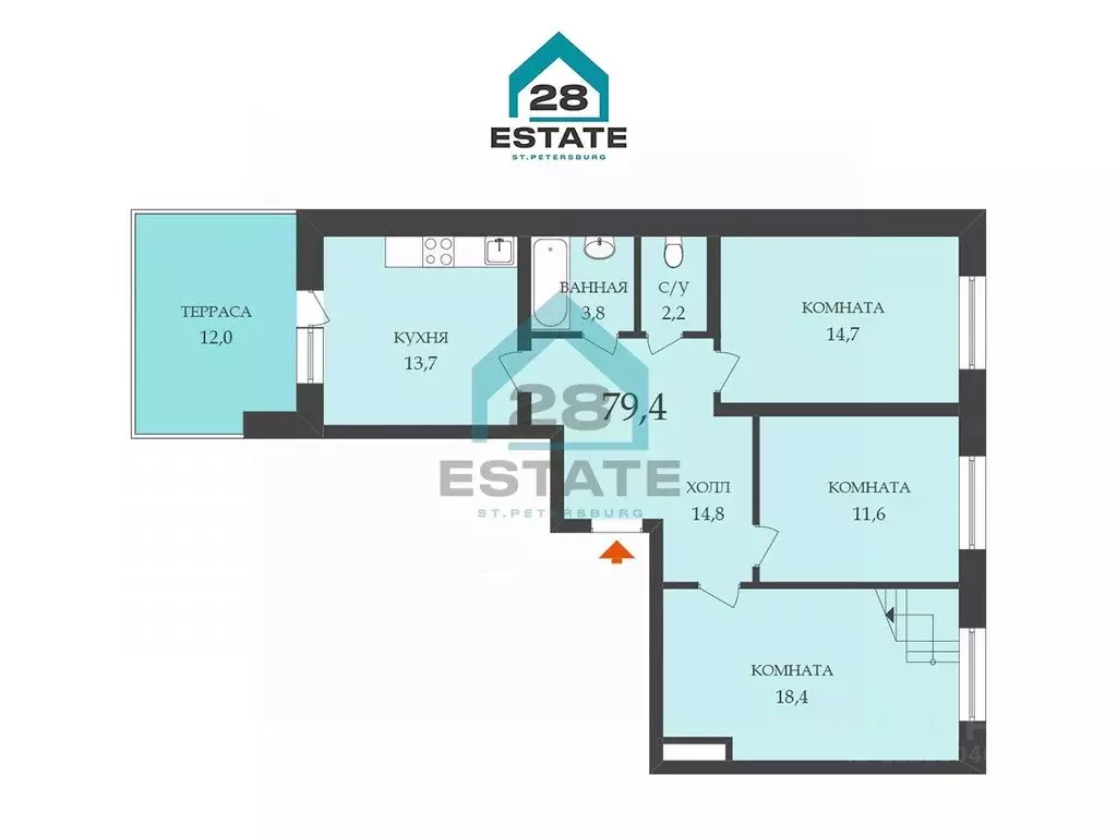 3-к кв. Ленинградская область, Всеволожский район, Агалатовское с/пос, ... - Фото 1