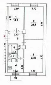 3-комнатная квартира: Москва, Первомайская улица, 46 (84.9 м) - Фото 1