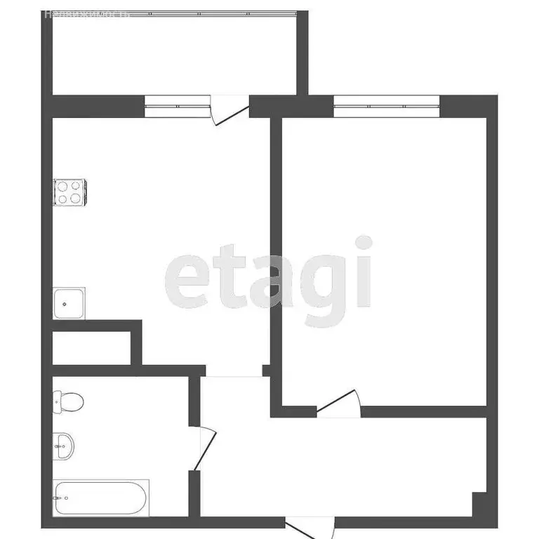 1-комнатная квартира: Тюмень, улица Парада Победы, 7 (32.5 м) - Фото 1