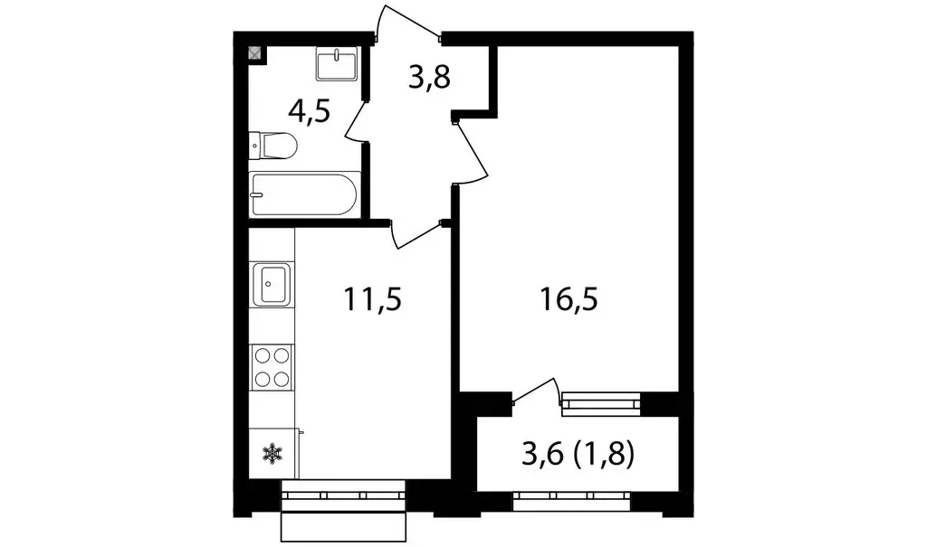 1-комнатная квартира: Москва, Михалковская улица, 48к1 (38.1 м) - Фото 0