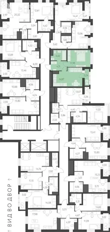1-комнатная квартира: Екатеринбург, улица Академика Парина, 27 (37.07 ... - Фото 1