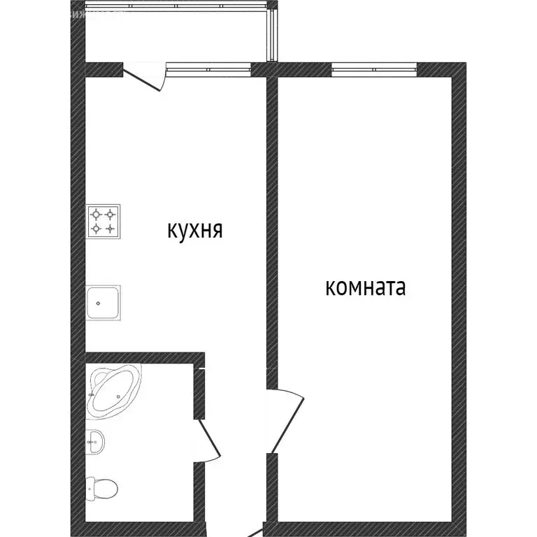 1-комнатная квартира: Ишим, Курганская улица, 83/А (28.2 м) - Фото 0