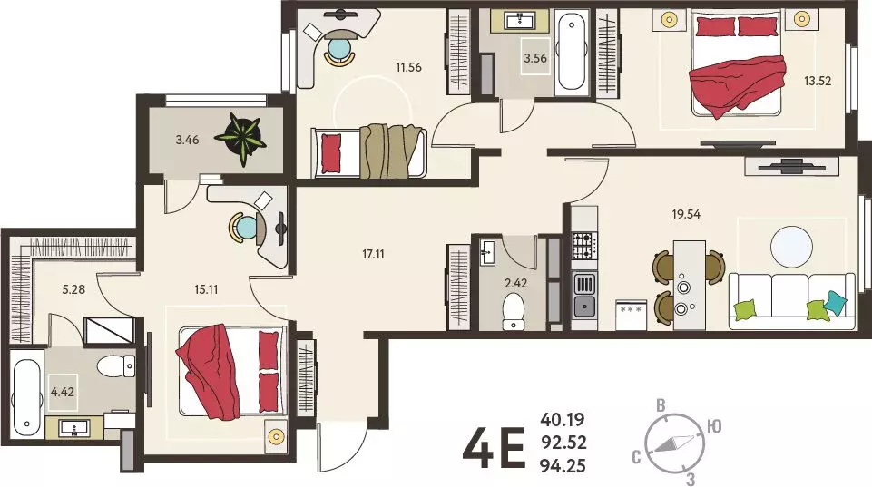 3-комнатная квартира: Курск, микрорайон Курского Завода Тракторных ... - Фото 1