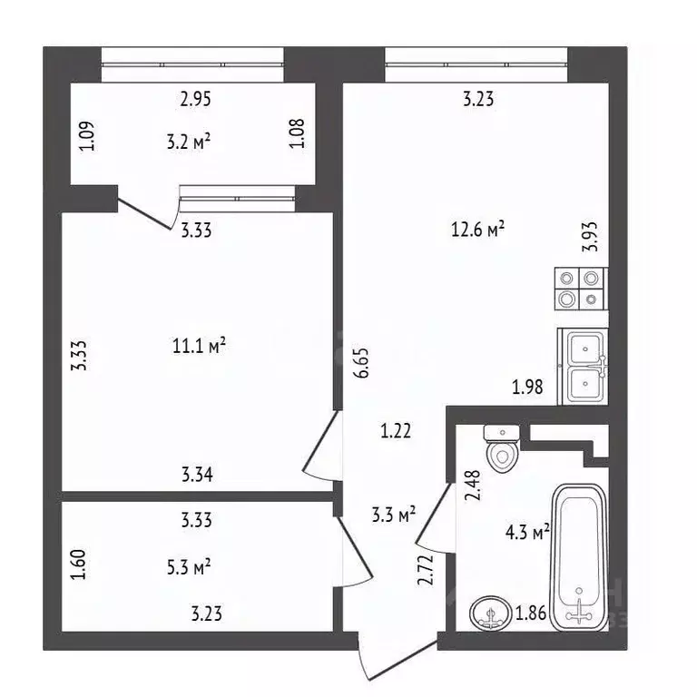 1-к кв. Санкт-Петербург ул. Челюскина, 10 (38.0 м) - Фото 2