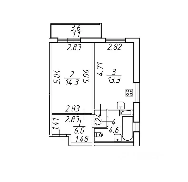 1-к кв. Ленинградская область, Мурино Всеволожский район, ул. ... - Фото 2