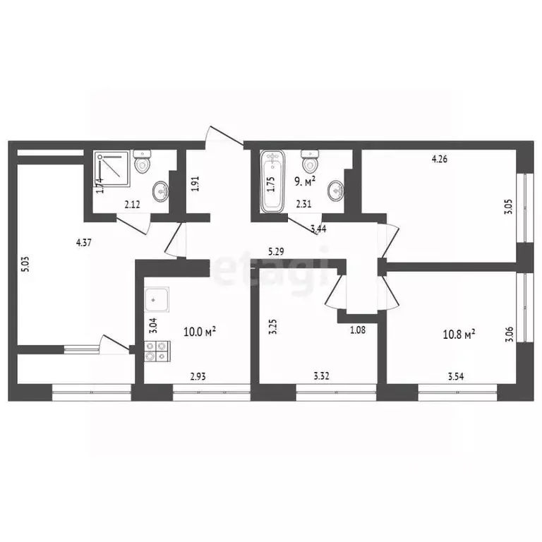 4-к кв. Тюменская область, Тюмень ул. Анатолия Клиндюка, 6 (75.7 м) - Фото 2