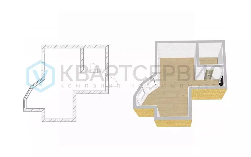 Студия Омская область, Омск Омская ул., 119/1 (30.2 м) - Фото 2