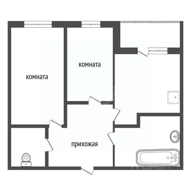 2-к кв. Красноярский край, Красноярск ул. Микуцкого, 3 (51.8 м) - Фото 2