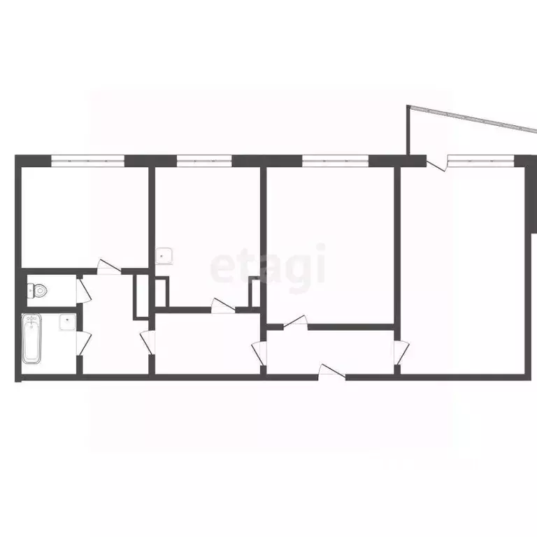 3-к кв. Челябинская область, Озерск бул. Гайдара, 26 (70.6 м) - Фото 1