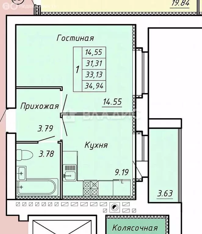 1-комнатная квартира: Тамбов, Научная улица, 6 (34.94 м) - Фото 0