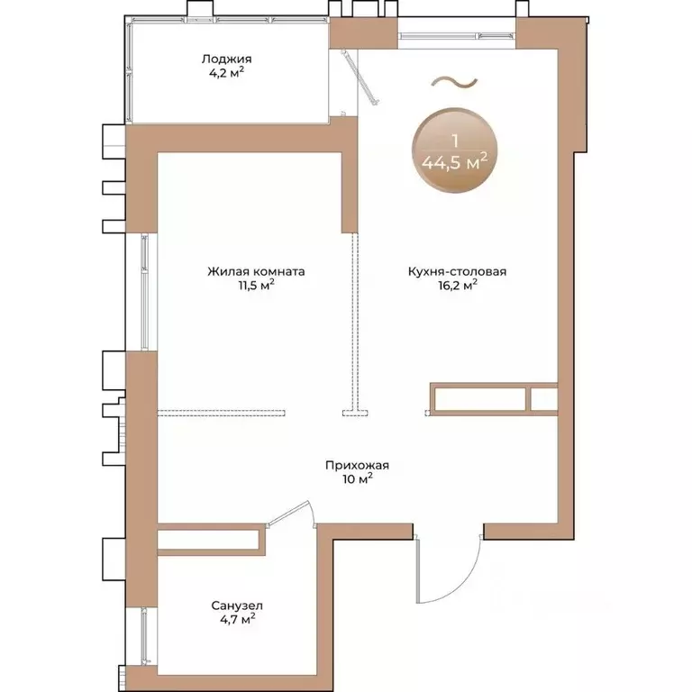 1-к кв. Красноярский край, Красноярск ул. Партизана Железняка (44.5 м) - Фото 1