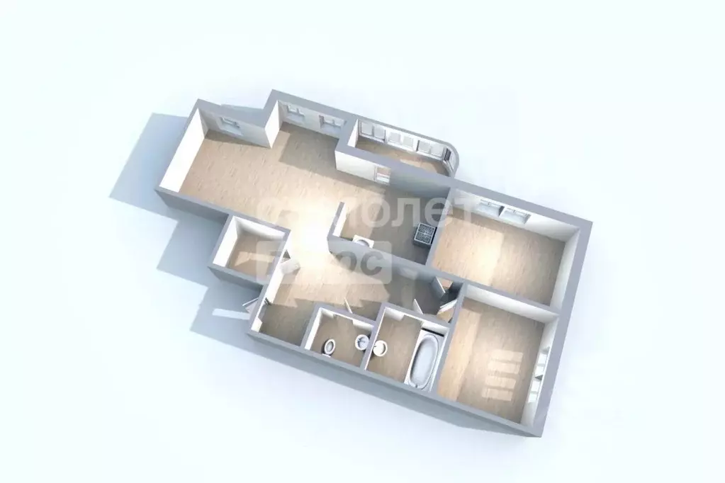 3-к кв. Тюменская область, Тюмень ул. Орджоникидзе, 16к1 (90.0 м) - Фото 2