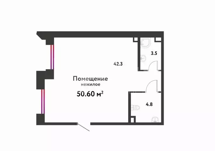 Помещение свободного назначения (50.6 м) - Фото 1