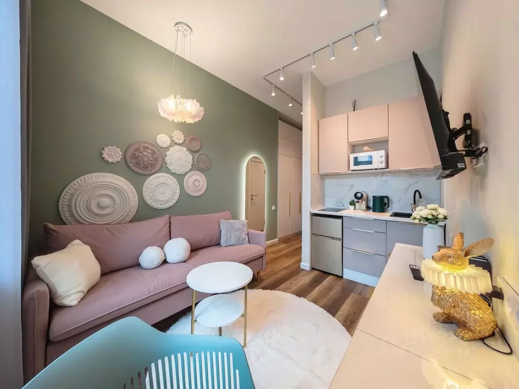 Студия Санкт-Петербург Тележная ул., 21 (19.0 м) - Фото 1