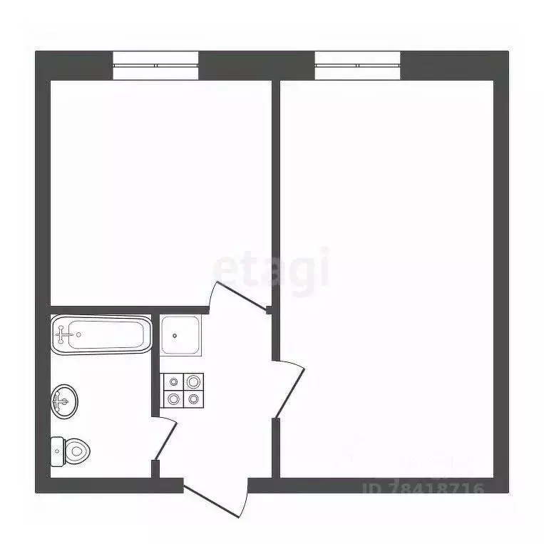 1-к кв. Калужская область, Обнинск ул. Мира, 17б (23.9 м) - Фото 2