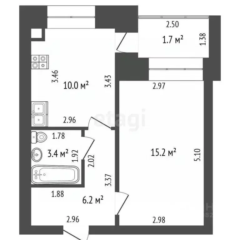 1-к кв. Марий Эл, Медведево городское поселение, Медведево пгт ул. ... - Фото 2