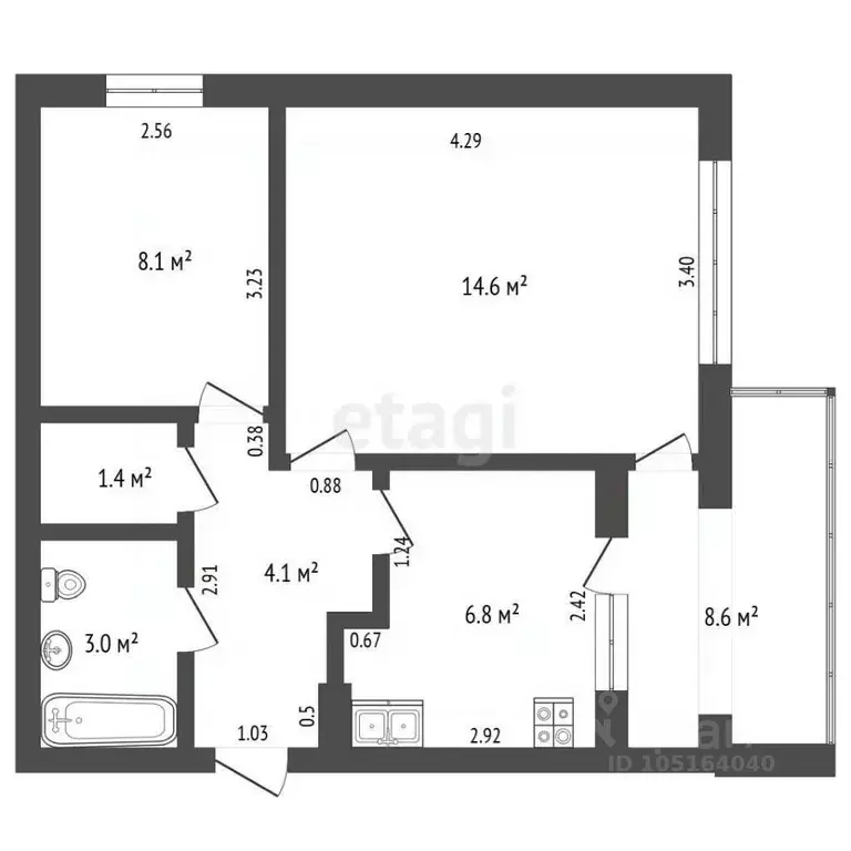 2-к кв. Крым, Судак ул. Бирюзова, 4 (40.6 м) - Фото 2