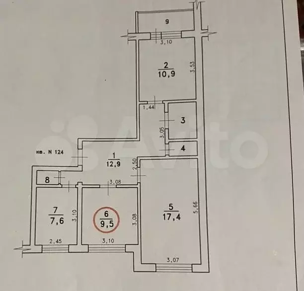 Комната 9м в 3-к., 4/9эт. - Фото 1