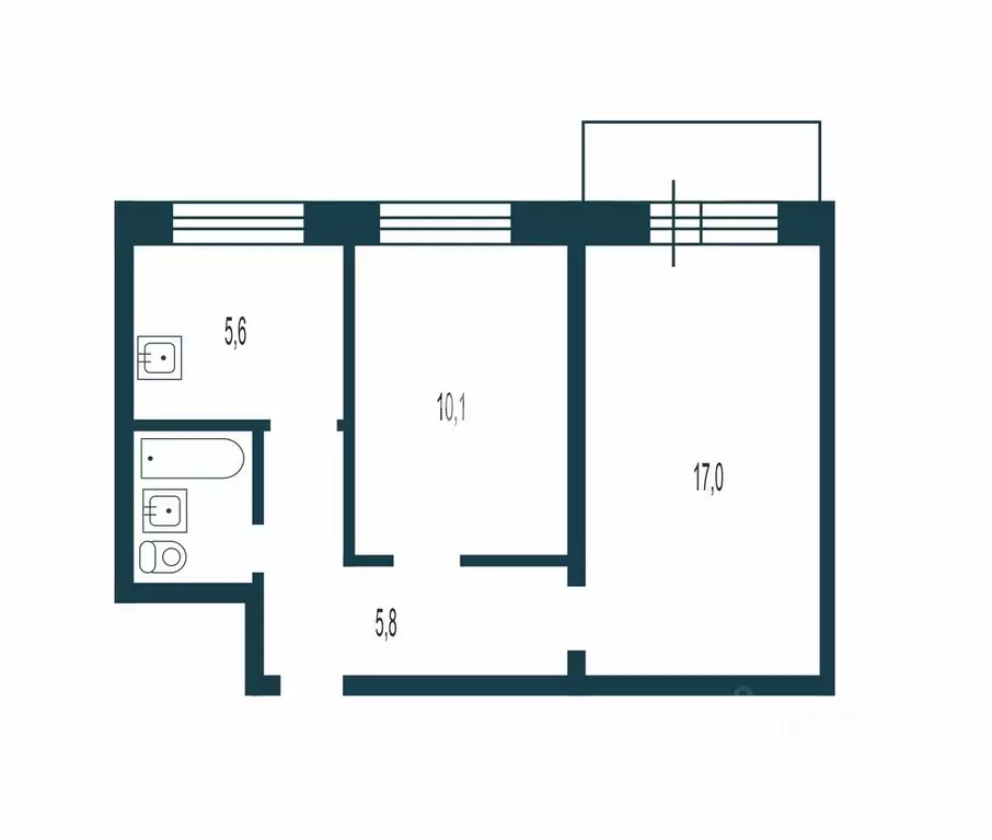 2-к кв. Кемеровская область, Кемерово ул. Ворошилова, 1А (44.0 м) - Фото 2