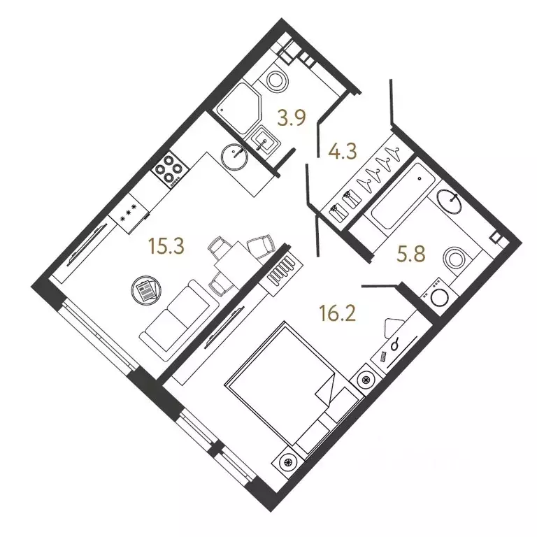 1-к кв. Санкт-Петербург Миргородская ул., 1 (45.5 м) - Фото 0