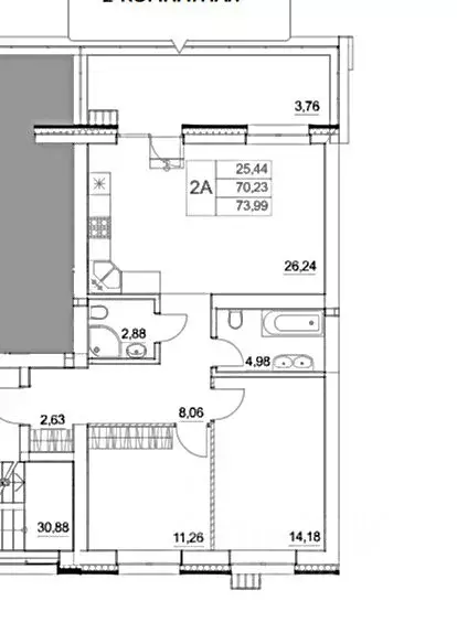 3-к кв. Татарстан, Казань ул. Анаса Тазетдинова, 4 (75.0 м) - Фото 2