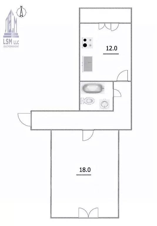 1-к кв. Ленинградская область, Колтуши Всеволожский район, пер. ... - Фото 2