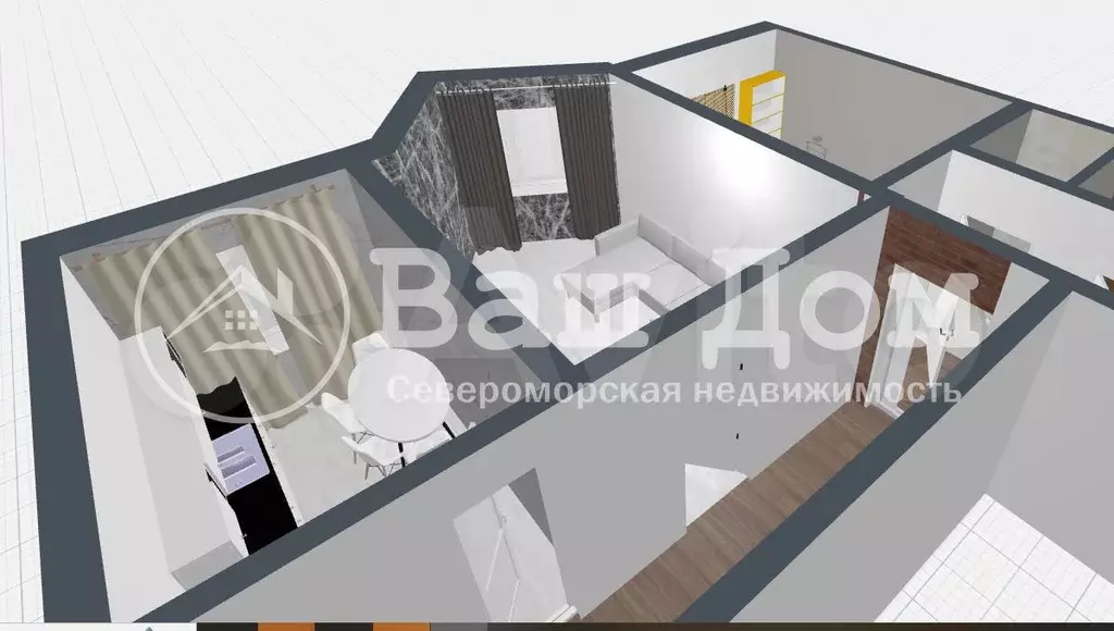 3-к. квартира, 62,2 м, 8/9 эт. - Фото 1