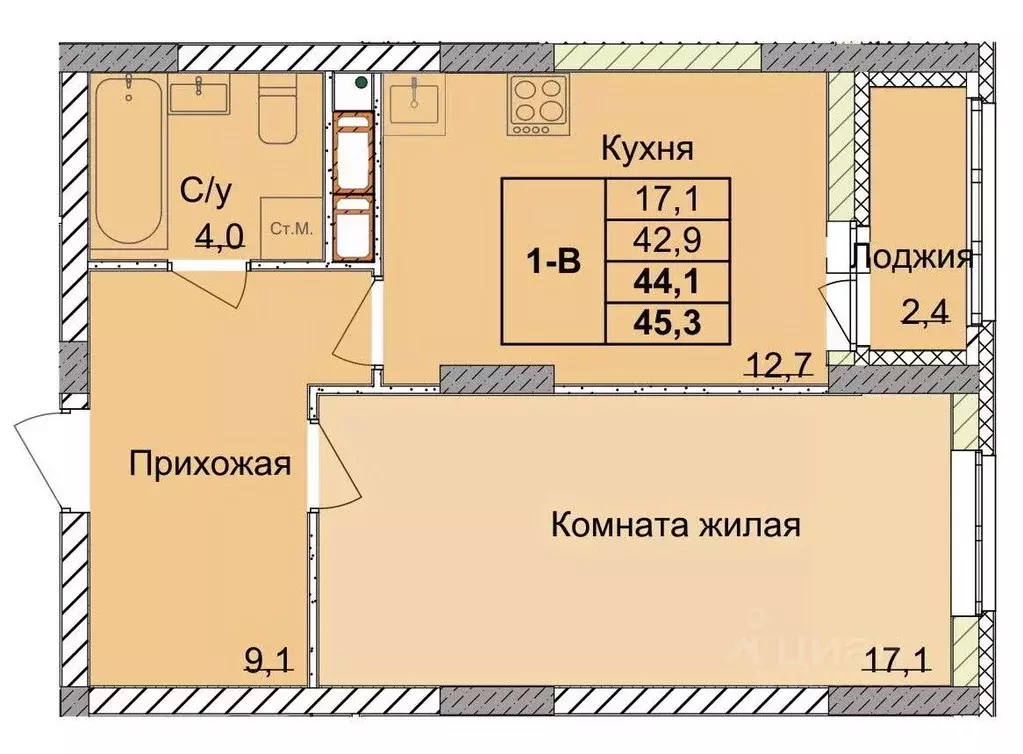 1-к кв. Нижегородская область, Нижний Новгород 1-я Оранжерейная ул. ... - Фото 0