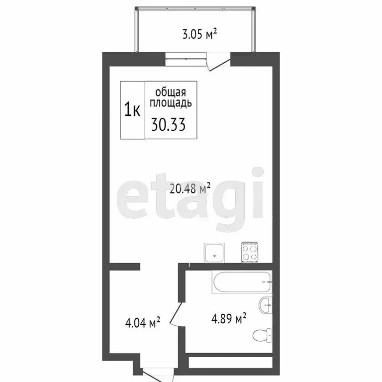 Квартира-студия: Омск, улица Маршала Жукова, 154к1 (33 м) - Фото 0