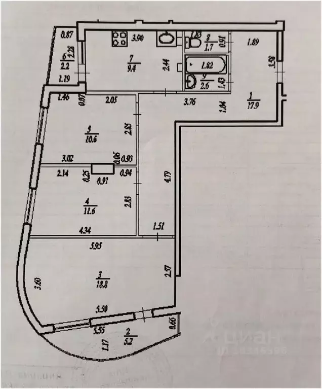 3-к кв. Башкортостан, Уфа Российская ул., 25 (86.0 м) - Фото 2