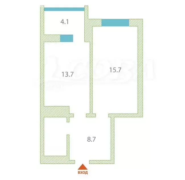 1-комнатная квартира: Тюмень, Суходольская улица, 16 (42 м) - Фото 1