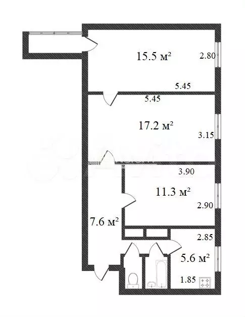 3-к. квартира, 62 м, 8/9 эт. - Фото 0