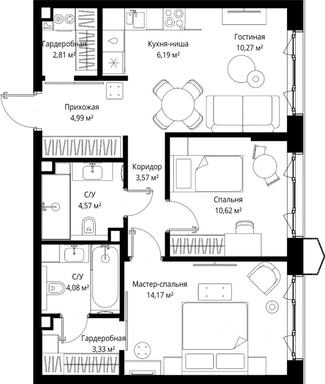 2-к кв. Московская область, Одинцовский городской округ, д. Ликино, ЖК ... - Фото 2