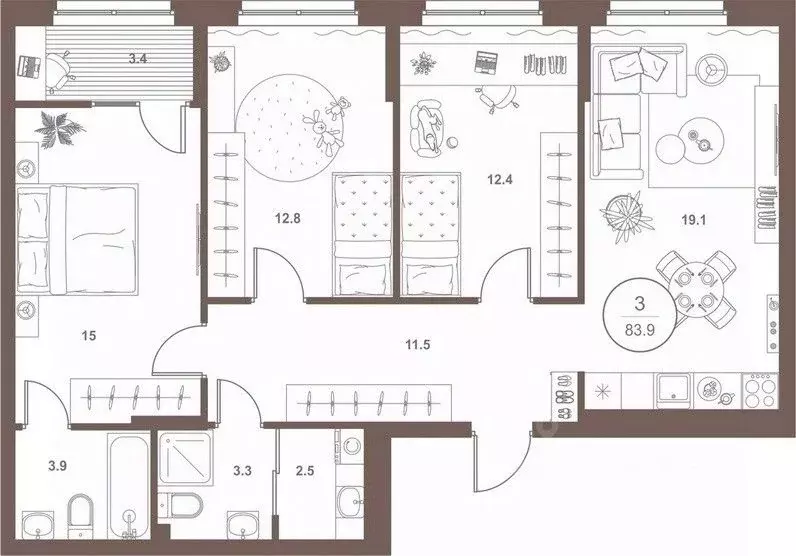 3-к кв. Пензенская область, Пенза Арбеково жилрайон, Дальнее Арбеково ... - Фото 1