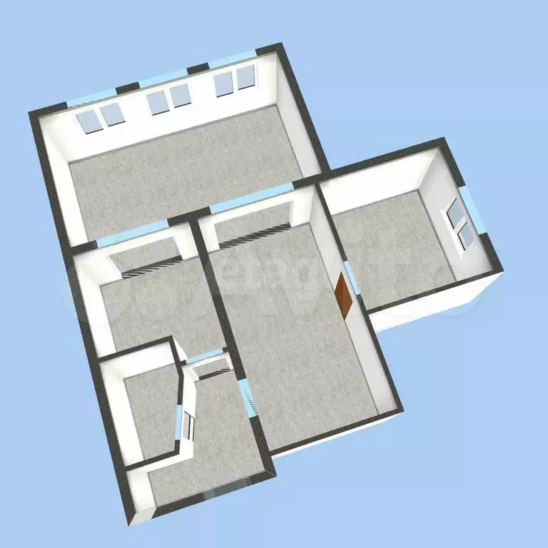 3-к. квартира, 57 м, 2/5 эт. - Фото 1