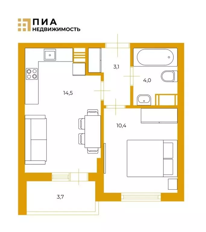 1-комнатная квартира: Санкт-Петербург, Плесецкая улица, 10 (31.5 м) - Фото 1