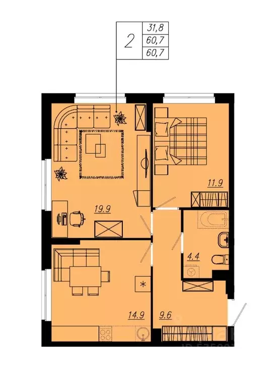 2-к кв. Свердловская область, Екатеринбург ул. Старых Большевиков, 52А ... - Фото 1