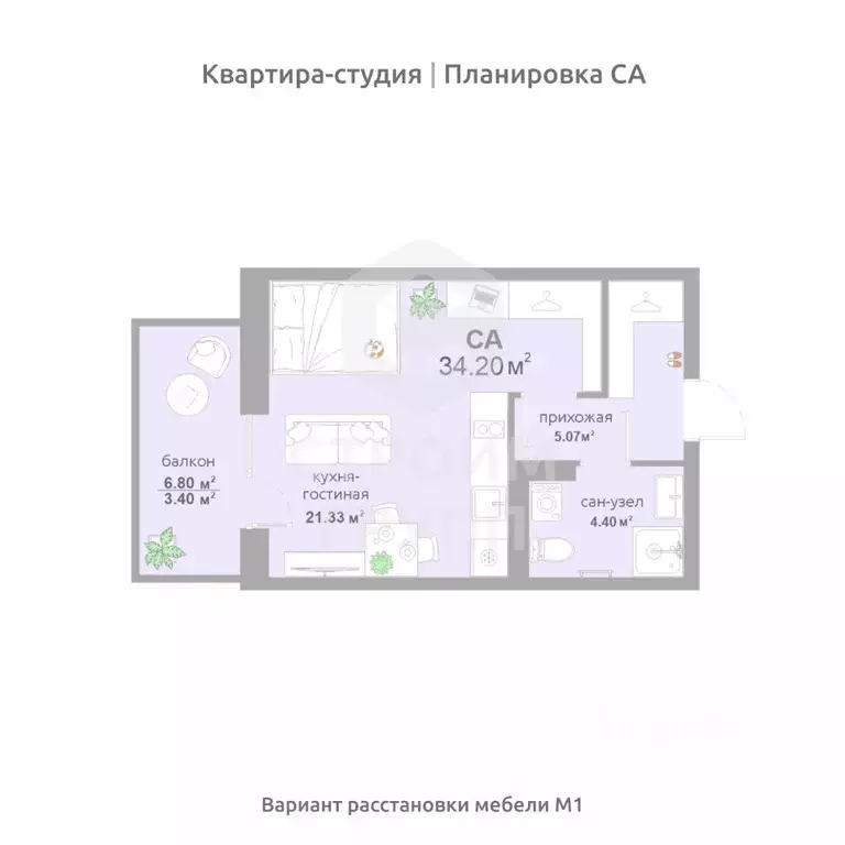Студия Владимирская область, Владимир Текстильщик СНТ,  (34.2 м) - Фото 0