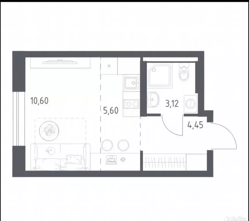 Студия Московская область, Балашиха Авиаторов мкр, ул. Колдунова (23.8 ... - Фото 1