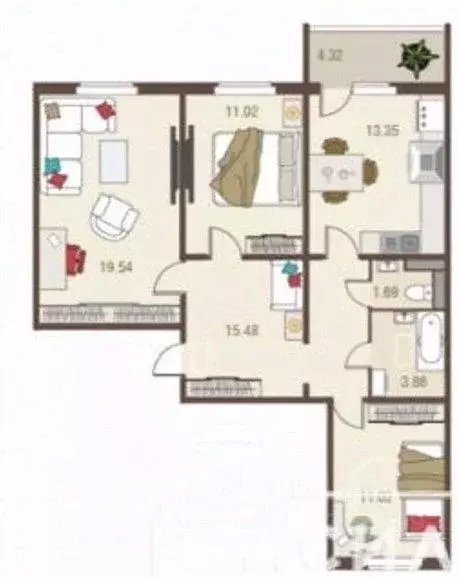 3-к кв. Курская область, Курск просп. Надежды Плевицкой, 23 (74.6 м) - Фото 2