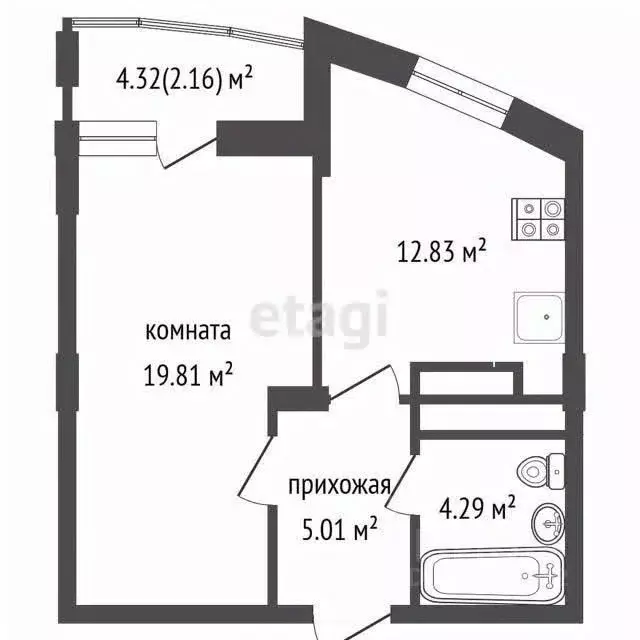 2-к кв. Кемеровская область, Кемерово просп. Притомский, 7/7 (44.0 м) - Фото 2