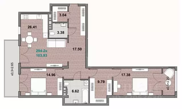 2-к кв. Калининградская область, Зеленоградск ул. Гагарина (103.93 м) - Фото 1