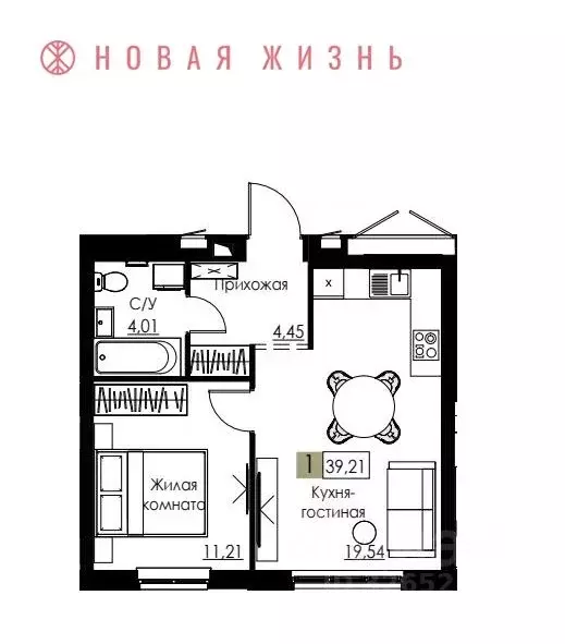 1-к кв. Самарская область, Самара Спортивная ул. (39.2 м) - Фото 1