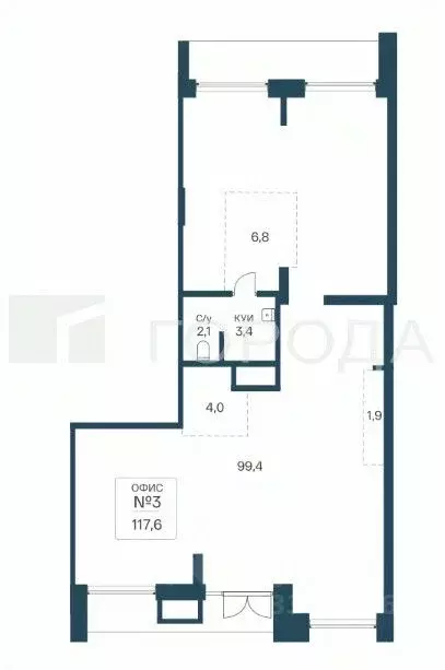 Офис в Новосибирская область, Новосибирск Кропоткинский жилмассив, ул. ... - Фото 2