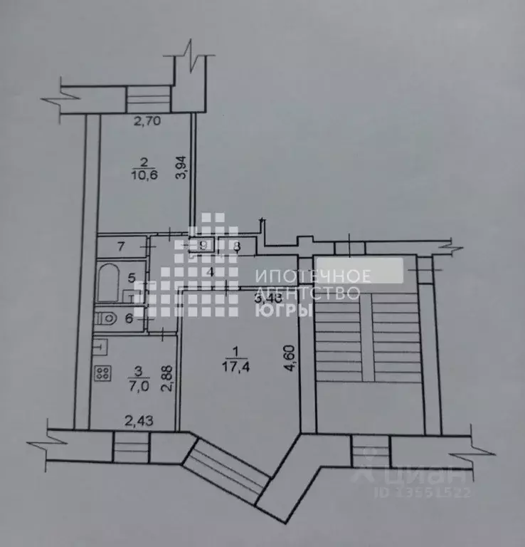 2-к кв. Ханты-Мансийский АО, Нижневартовск Интернациональная ул., 10А ... - Фото 1