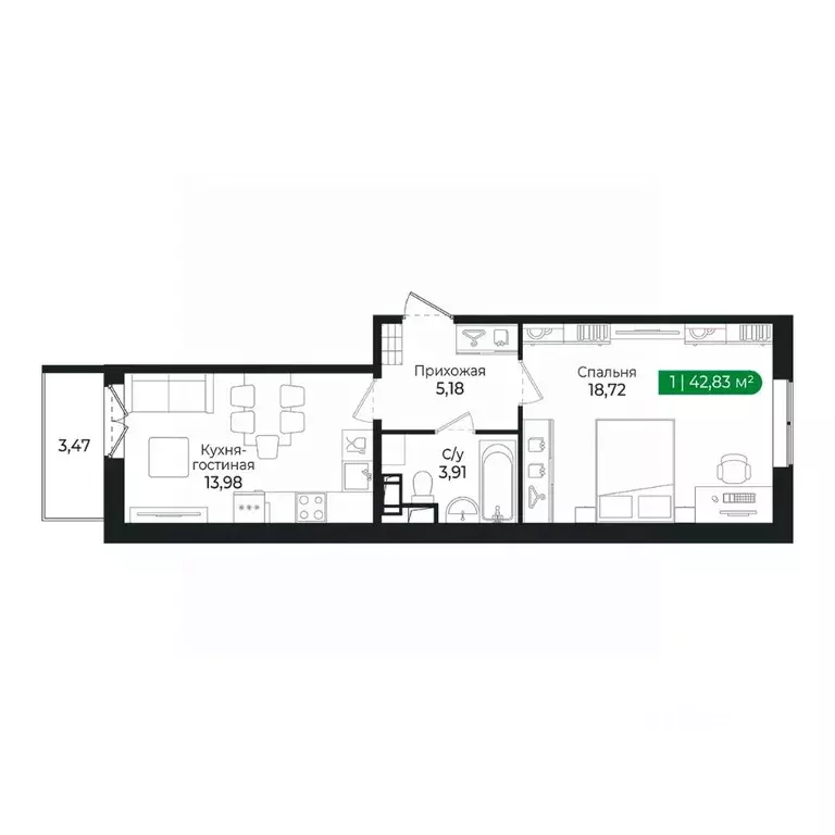 1-к кв. Ленинградская область, Сертолово Всеволожский район, ... - Фото 1