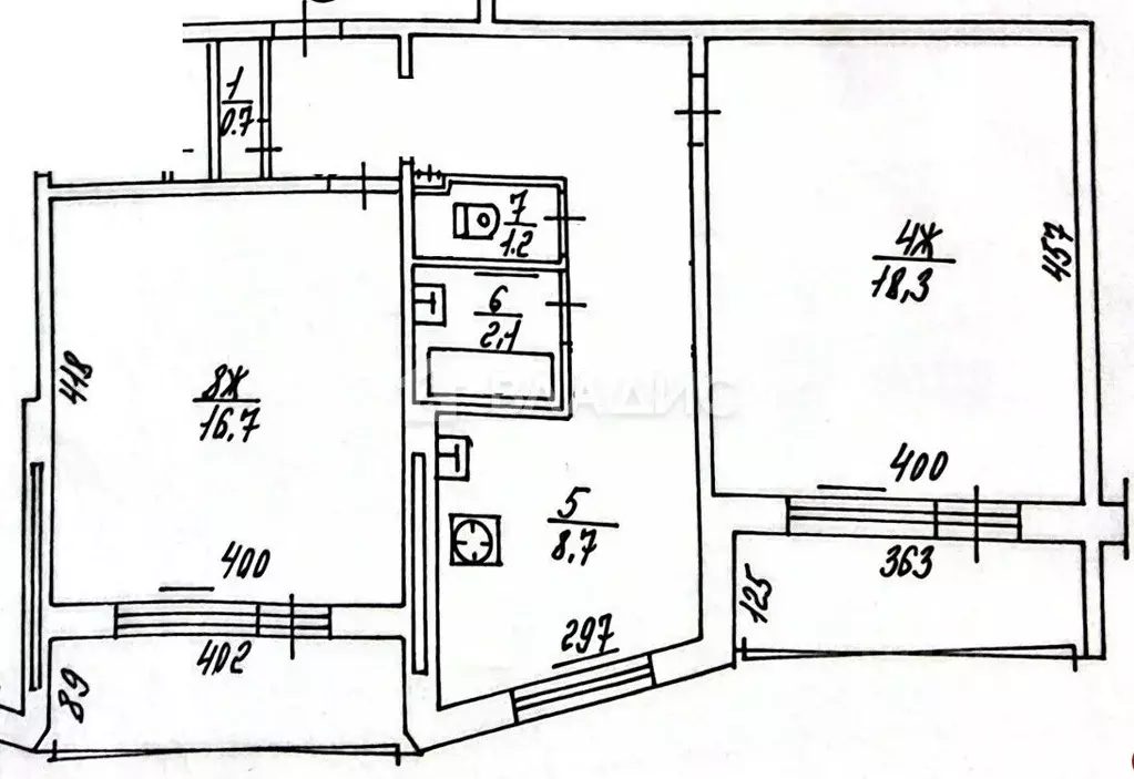 2-к кв. Калининградская область, Калининград ул. Генерала Павлова, 22 ... - Фото 2