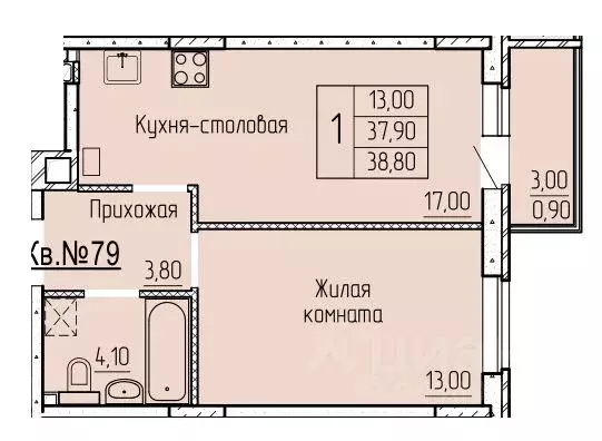 1-к кв. Ростовская область, Батайск ул. Макаровского, 4к2 (46.2 м) - Фото 0